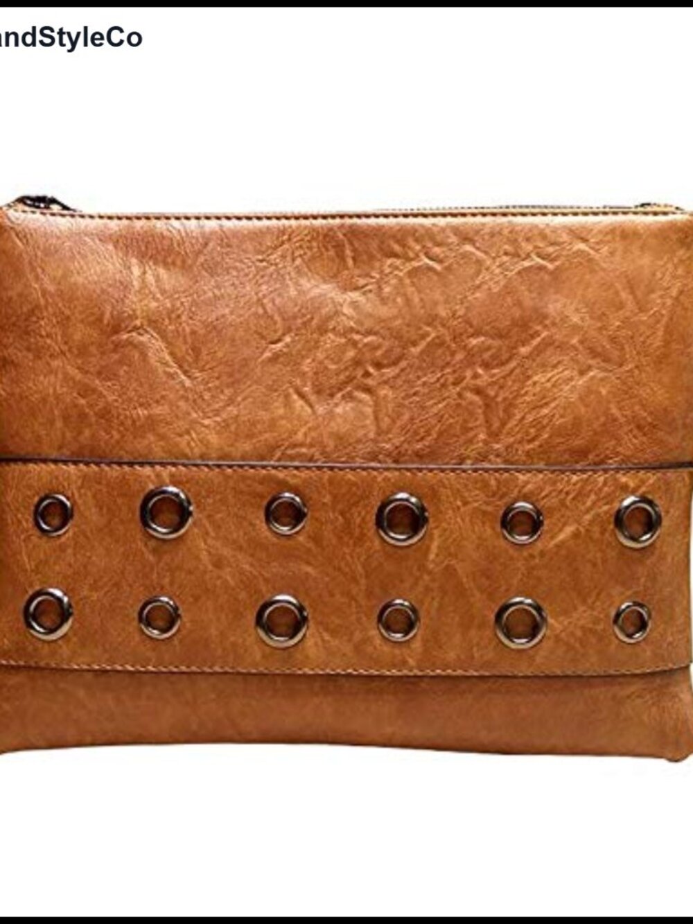 PU Leather Envelope Clutch Crossbody Bag Rivet Wristlet Shoulder Handbag